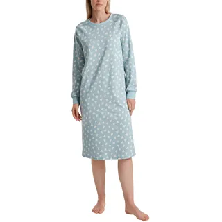 CALIDA Midnight Love Langarm-Nachthemd Damen, Länge 110cm, aus 100% Dicker Baumwolle