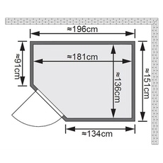 Bild von Saja inkl. 3,6 kW Ofen + integrierte Steuerung + Bronzierte Ganzglastür