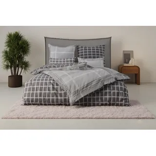 Wendebettwäsche BRUNO BANANI "Tova", grau, B/L: 135cm x 200cm, 1 Stk., 1 Stk., Renforcé, B/L: 80cm x 80cm, 2 Stk., Renforcé, Obermaterial: 100% Baumwolle, Bettwäsche, Wendebettwäsche, in Gr. 135x200 oder 155x220 cm, 100% Baumwolle, Karo-Design