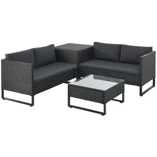 Juskys Santorini Loungeset schwarz/grau