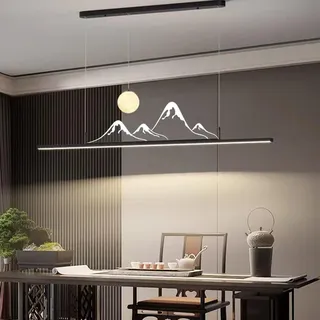 Moderne LED pendelleuchte Esstisch, kreativ LED Esszimmer hängelampe Dimmbar mit Fernbedienung Küchen Hängend Leuchte Modern Kronleuchter für Teetisch Couchtisch Deko Deckenlampe (Schwarz, L150cm)