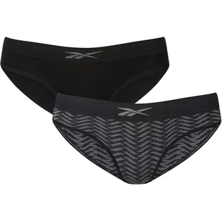 Reebok Slip »ASH« 2er Pack, mit Logobund, niedrige Leibhöhe, elastisch, schneidet nicht ein, schwarz