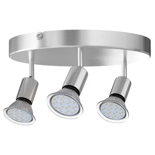MONZANA LED Deckenstrahler Spot Lampe 3 Flammig Rund - Silber