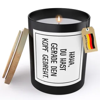 (HANDGEMACHT) Lustige Spruchkerze Frauen Geschenk Männer Erwachsener Humor Deko Sojawachs Kerze im Glas Schwarz Duftkerze Statement (VEGAN, ZITRUS)