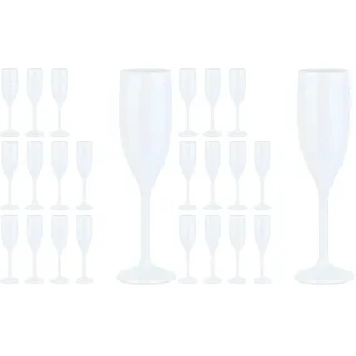 Relaxdays Sektgläser Kunststoff 12er Set, bruchfest, BPA-frei, Mehrweg Champagnergläser, Hochzeit, Camping, 150 ml, weiß (Packung mit 2)