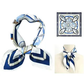 CULEO Schals für Damen, halstuch damen seidentuch 1 Stück Damen Seidenschal Seidentuch quadratisch Leichtes Retro Elegantes Kopftuch Sonnenschutz Vier Jahreszeiten 70×70cm (Blau)