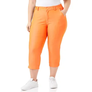 Kaffe Damen Women's Capri Pants Below Knee Length Slim Fit Regular Waistband Hose, Vermillion Orange,