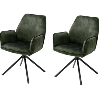 MCA Furniture Esszimmerstuhl Ottawa Polyester grün 2er Set