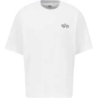 T-Shirt ALPHA INDUSTRIES "Signature Backprint T-Shirt", Herren, Gr. XXL, weiß, Obermaterial: 100% Baumwolle, Shirts T-Shirt
