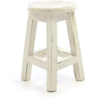 VCM Vintage Hocker Gartenstuhl 100 x 100 x 100 cm weiß