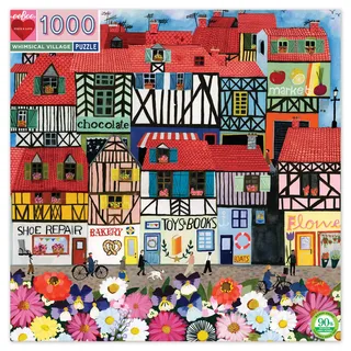 eeBoo PZTWSV 1000 Teile Whimsical Dorf Puzzle aus recyceltem Karton für Erwachsene, Mehrfarbig