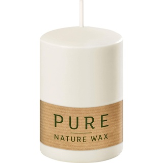 safe candle Pure Kerze selbstverlöschend, 4 Stück, umweltfreundlich (60% weniger CO2, plastikfreie Verpackung), Höhe 9 cm/Ø 6 cm, 25 Std. (Natural)