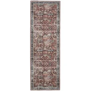 benuta Vintage-Läufer George waschbar 80x240 cm , Multicolor , Kunststoff , Vintage , Rechteckig , 80x240 cm , Oeko-Tex® Standard 100 , in verschiedenen Größen erhältlich, rutschfeste Unterfläche, waschbar , Teppiche und Böden, Teppiche, Teppichläufer, Läufer