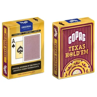 ASS Altenburger COPAG® 100% Plastik Texas Hold`Em Plastik Poker, Jumbo Index, rot/gold