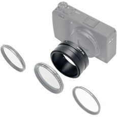 JJC Metall Objektiv Filter Adapter Ring für RICOH GR IIIx GR3x Kamera mit GT-2 Tele Konvertierungsobjektiv, Ersatz für RICOH GA-2 Objektivadapter