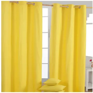 Homescapes Ösenvorhang blickdicht 2er-Set, 137/228 cm