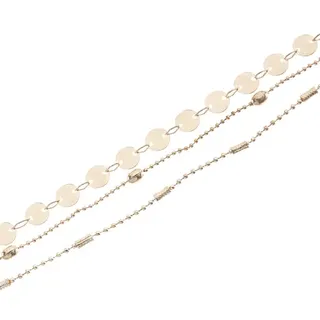LASCANA LASCANA, Fußkette mit kleinen Plättchen, Fußkettchen-Armband, Fußketten Set,