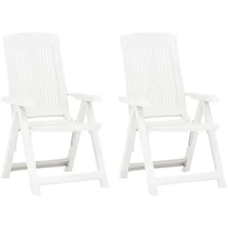 vidaXL Verstellbare Gartenstühle 61 x 61 x 109 cm weiß 2 St.