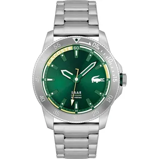 Lacoste Analog Quarzuhr für Herren Kollektion LACOSTE REGATTA mit Silbernes Edelstahlarmband - 2011204