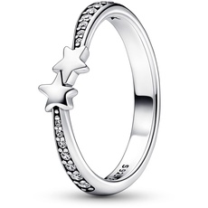 Bild von Sternschnuppen Funkelnder Ring aus Sterling-Silber mit Cubic Zirkonia Steinen verziert, Moments Collection, Größe: 56,