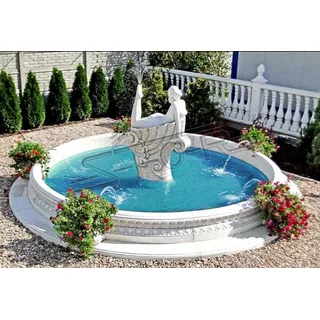Gartenfigur für "Fontaine" 192cm Teichfigur Menschen Steinguss Gartendeko 201108