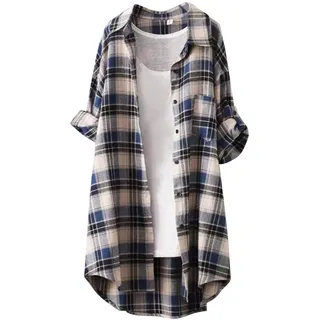 Karierte Bluse Mädchen Einfarbig Leichtes Klassischer Karierte Bluse Leinenhemd Sommer Langärmeliges V-Ausschnitt Flanellhemd Kariertes Hemd Karohemd Oktoberfest Henley Musselin Hemdbluse