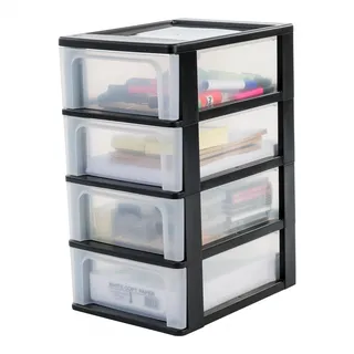 Iris Ohyama Iris Schubladenbox OCH-2004, Organizer Chest, A4, A5 & A6 Format, Schreibtisch für Büro, Schule, Schreibwaren, BPA-frei, Schubladenschrank,