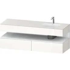 Duravit Qatego Einbauwaschtisch mit Konsolenwaschtischunterbau, 1600x550x600mm, Nische Weiß Matt, Becken rechts, QA4796018, Farbe: Weiß Hochglanz