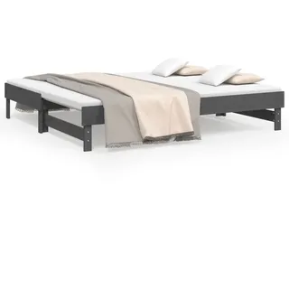 vidaXL Tagesbett Ausziehbar Grau 2x(90x190) cm Massivholz Kiefer - Grau