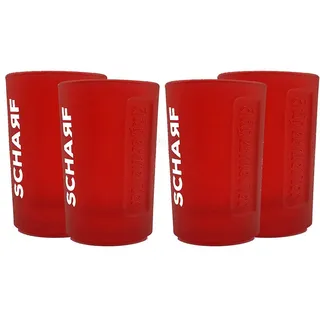 Mixcompany.de Bar & Glas Jägermeister Gläser Set rot - 4 Shotgläser 2cl geeicht