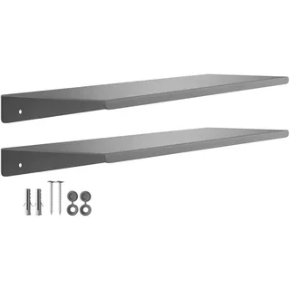 SOTECH 2er Set Design Wandboard HOVER-V 450 x 130 x 30 mm anthrazit, Wandmontage, Schwebe-Regal inkl. Befestigungsset, moderne Ablage für Bad Küche oder Wohnzimmer