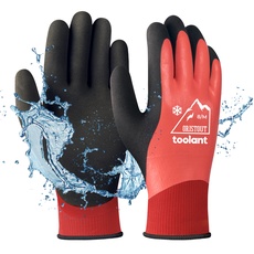 OriStout Arbeitshandschuhe für Herren und Damen, Touchscreen, Wassdichte Handschuhe, Thermohandschuhe Winter, Gartenhandschuhe für kaltes Wetter, Rot, Medium