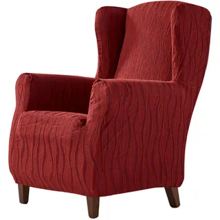 Zebra Textil Andromeda - Elastische Husse für Ohrensessel Größe 1 Sitzer (Standard), Farbe Rot (Mehrere Farben verfügbar), 18489, Ohrensessel 1 Sitzer
