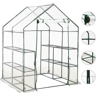 vidaXL Gewächshaus mit 8 Regalen 143 x 143 x 195 cm