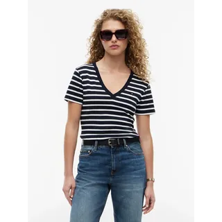 Tommy Hilfiger Cody V-Neck Kurzarm-T-Shirt Blau/Ecru S