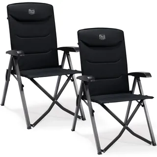 TIMBER RIDGE 2er Campingstuhl Faltbar Hohe Lehne mit 4 Positionen verstellbar bis 150kg Klappstuhl Camping Gepolstert Faltstuhl Liegestuhl mit Tasche für Garten Balkon Wohnmobil