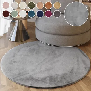 Hochflor-Teppich ESPRIT "Alice ESP-4377 Kunstfell" Gr. 10, grau, H:25mm Ø:200cm, Kunstfaser, Teppiche, Hochflor-Teppich, Kaninchenfell-Haptik, besonders weich und dicht, für alle Räume