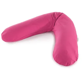 Theraline Das Original Schwangerschafts- & Stillkissen | gefüllt mit sandfeinen Original-Perlen | inkl. Außenbezug „Fuchsia“ | 190 cm