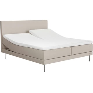 Jensen Boxspringbett , Beige , Textil , H3 + H4 , 5-Zonen , 180x200 cm , Fsc, EU Ecolabel, Europäischer Sicherheitsstandard , gepolstertes Kopfteil, Beleuchtung, Federkernmatratze, Stoffauswahl, motorische Verstellung des Lattenrostes, in verschiedenen Größen erhältlich, Matratze in verschiedenen Härtegraden erhältlich , Schlafzimmer, Betten, Boxspringbetten