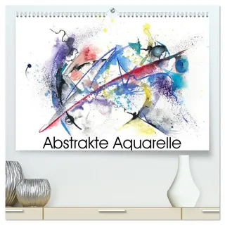 Calvendo Abstrakte Aquarelle (hochwertiger Premium Wandkalender 2026 DIN A2 quer), Kunstdruck in Hochglanz: Moderne Aquarelle mit Kreide und Tusche (CALVENDO Kunst)
