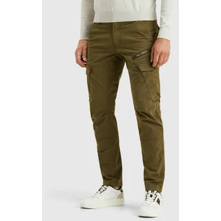 Cargohose PME LEGEND "Nordrop Stretch Twill", Herren, Gr. 46, Länge 36, grün (olive night), Twill, Obermaterial: 97% Baumwolle, 3% Elasthan, unifarben, regular fit knöchellang, Hosen Cargohose, mit Logo Stickerei