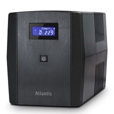 Atlantis OnePower 1200, USV Line Interactive 1200VA/700W, AVR, PseudoSinuswelle, 3 IEC-Steckdosen + 2 Schuko-Steckdosen, 2 Batterien 12 V 7 Ah