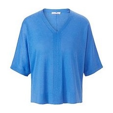 V-Pullover im Oversized-Style Peter Hahn blau, 48