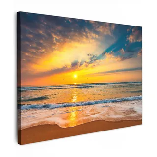 MuchoWow© Bilder Wohnzimmer Deko Modern Wandbild Foto auf Leinwand Bild | 40x30 cm - Schlafzimmer Room Decor Geschenke Strandbilder - Stranddeko - Strandbild - Strand und Meer - Maritime