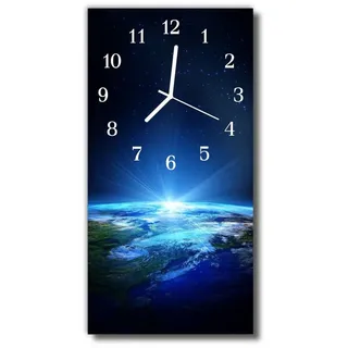 Tulup Wanduhr 30,0 cm 30x60 Erde Blau