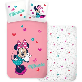 Rosa Minnie Mouse Bettbezug Whisper - 140 x 200 cm - Baumwolle - 70 x 90 cm - Rosa
