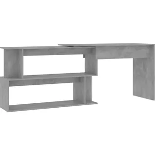 vidaXL Eckschreibtisch Betongrau
