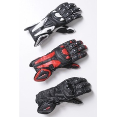 MAX MPH Apex SP Leder Motorrad Handschuhe – Knuckle, Finger und Handgelenk Schutz – Weiß/Schwarz XXL