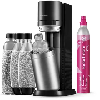 Sodastream Wassersprudler-Set Titan + 2 Glaskaraffen + 2 PET-Flaschen + Zylinder