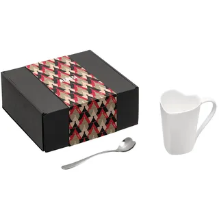 Alessi Tea MMI24CUSET – Set Bestehend aus Becher und Löffel, aus Bone China und 18/10 Edelstahl, Mehrfarbig